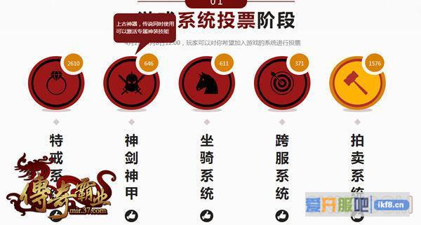 37传奇霸业定制系统票选公布