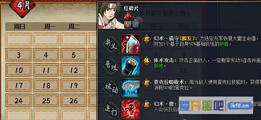 火影忍者ol4月签到奖励忍者红