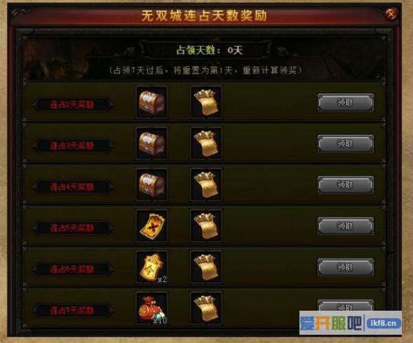 赤月传说2无双城连占奖励