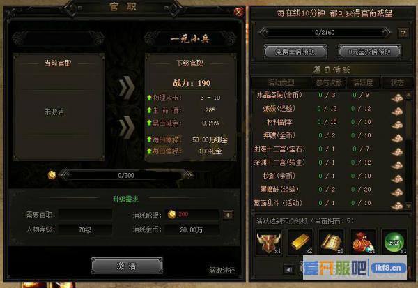 赤月传说2威望