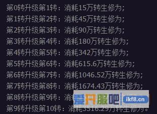 赤月传说2转生经验表