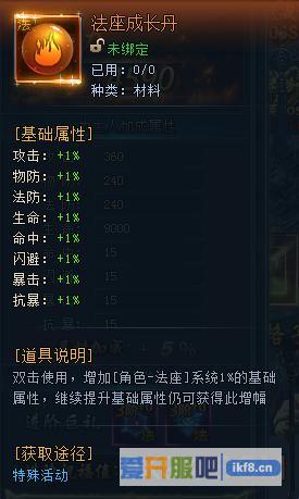 神仙劫法座成长丹